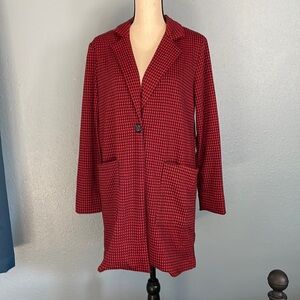 Philosophy NWT Houndstooth red and black Lightweight Jacket